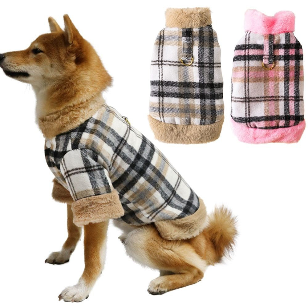 Plaid Winter Coat for Pets