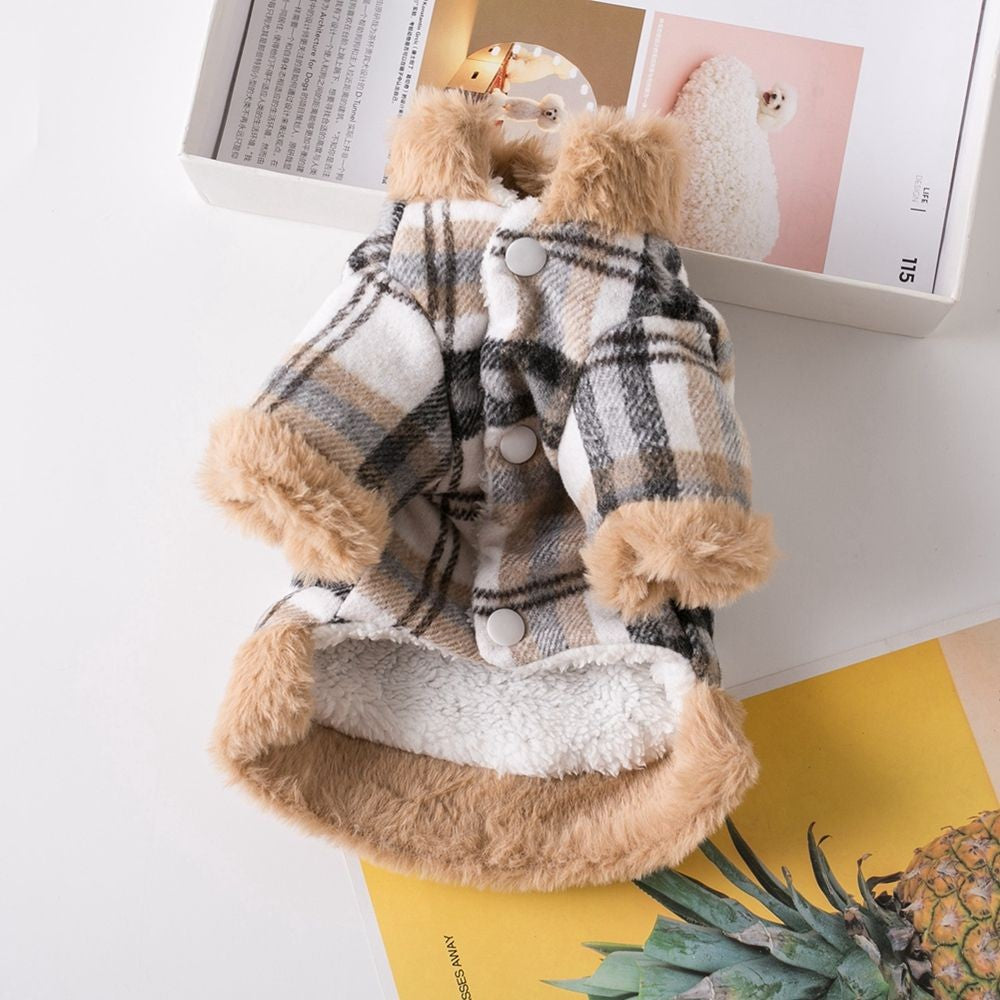 Plaid Winter Coat for Pets
