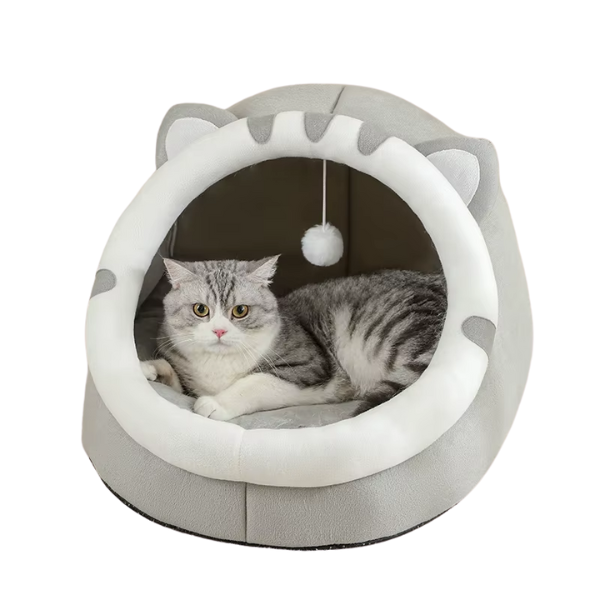 Tiger-Themed Cozy Pet Bed for Cats and Small Dogs