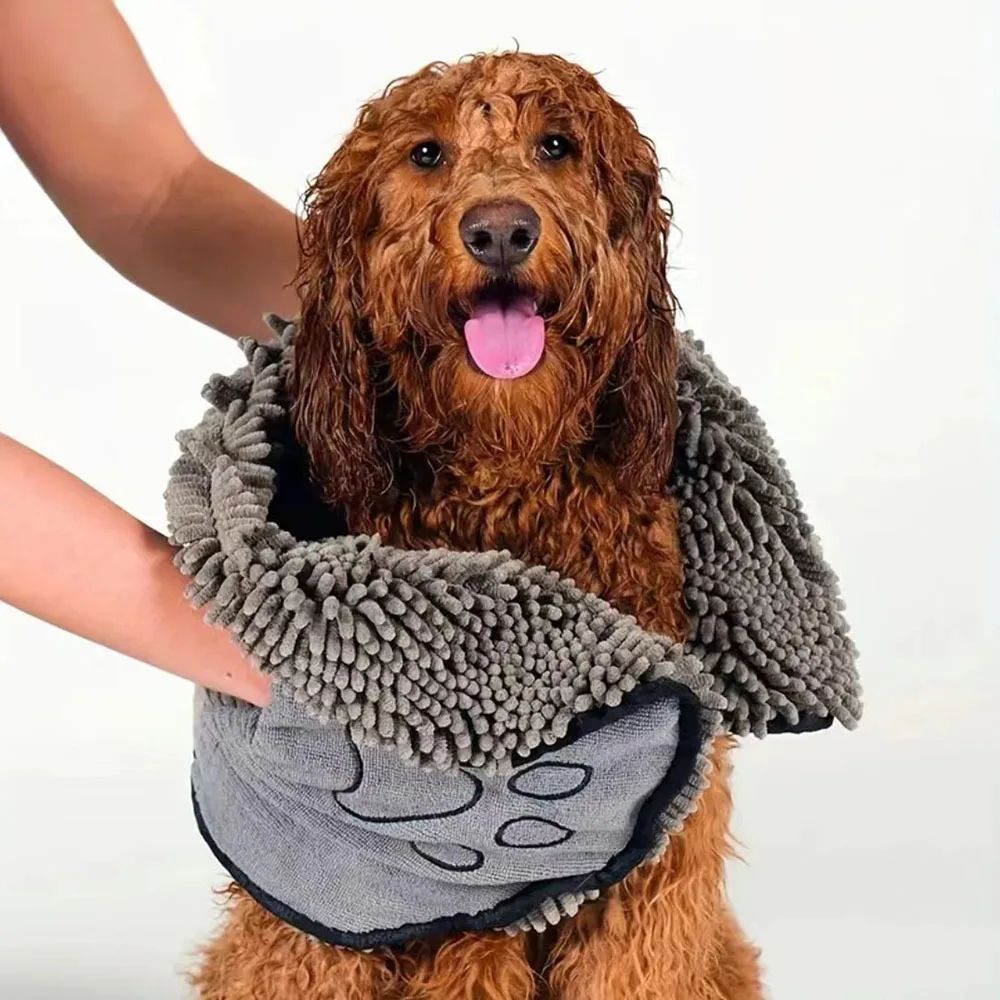 Super Absorbent Pet Drying Towel with Hand Pockets