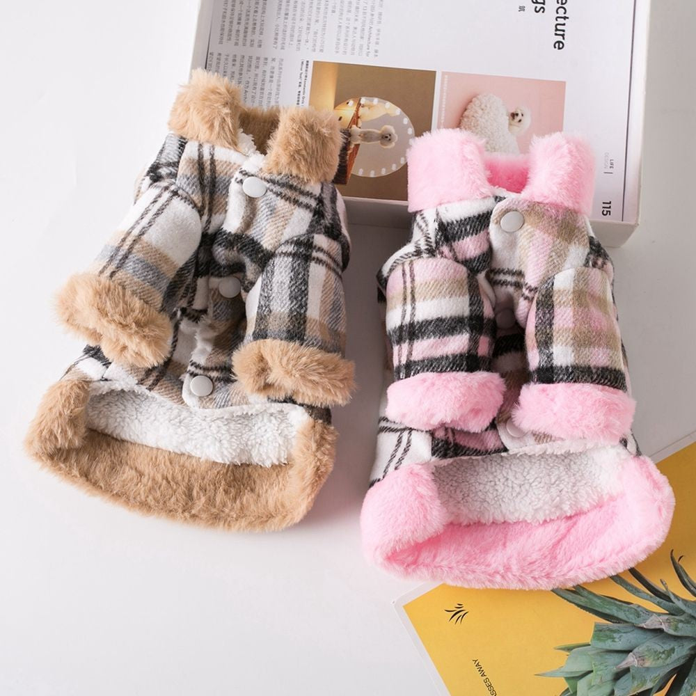 Plaid Winter Coat for Pets